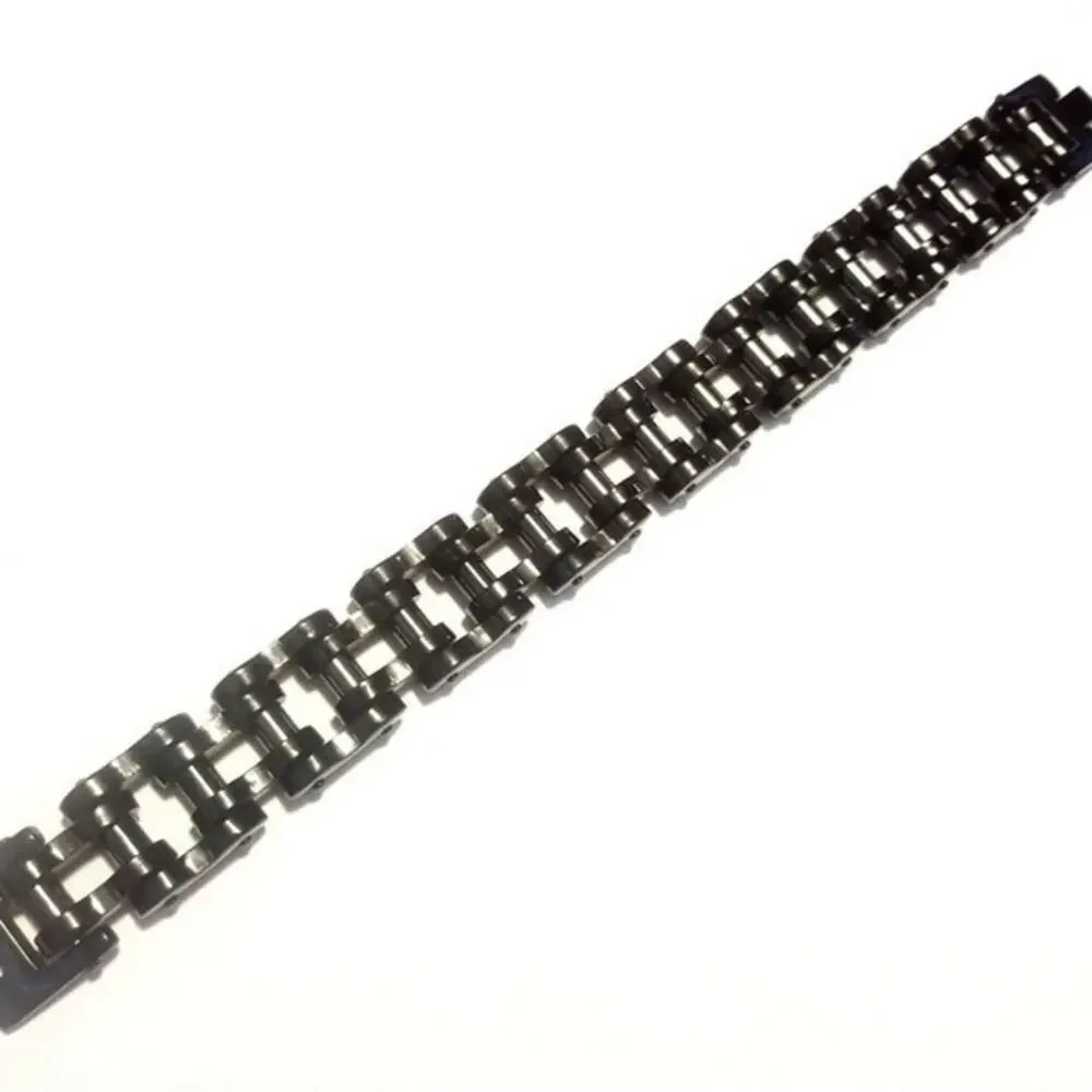Men’s black stainless steel bike chain bracelet‎ 10